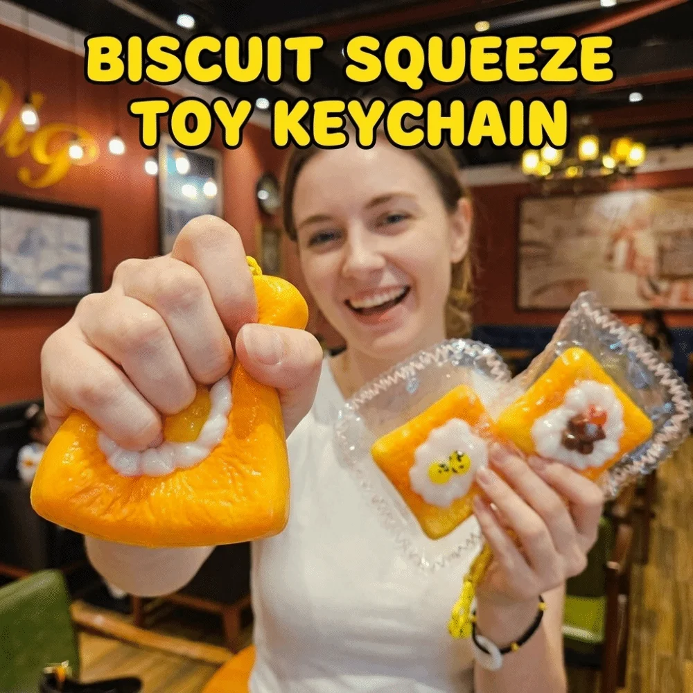 Novelty Quick Rebound Hamburger Squeeze Keychain Simulated Food Super Soft Realistic Food Pinch Mini Squishy Fidget Daily Use