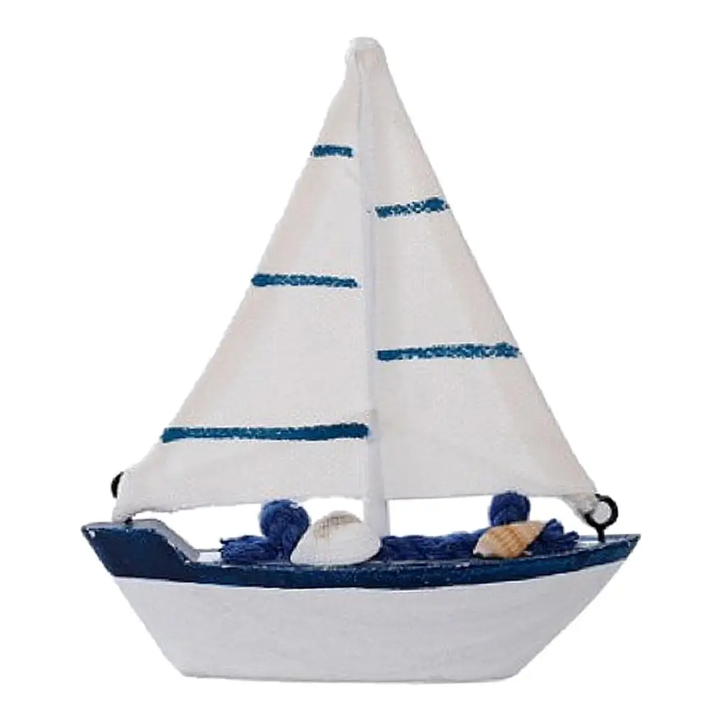 

Mini Retro Mediterranean Wooden Sailing Boat, Nautical Decor Model #4, 2 Pieces