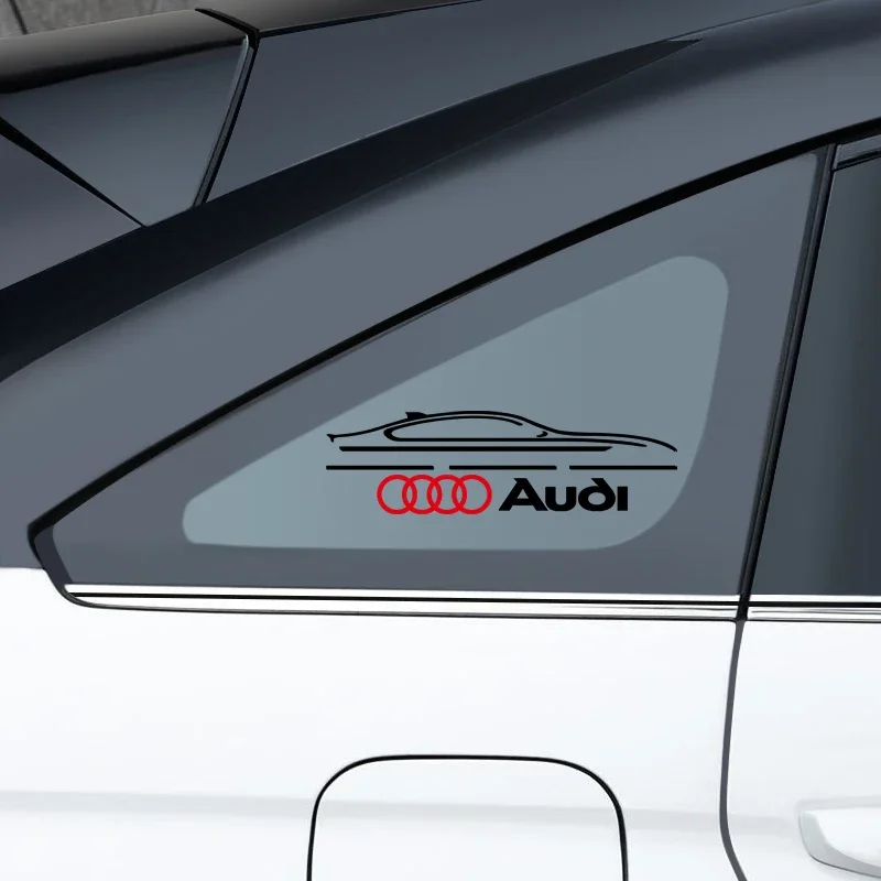 2 قطعة نافذة السيارة الجانبية الزجاج ملصقات لأودي سلاين كواترو Q5 Q3 Q2 Q7 A3 B5 B6 B7 B8 B9 8P 8V 8L A5 A4 C6 C5 A1 A6 A7 A8  ص3 #4