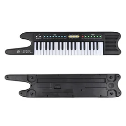 37-Key Electronic Keyboard Piano Portable Electronic Organ Dual Power Mode with Mic 8 Tones 6 Rhythms 10 Demo Strap for Beginner