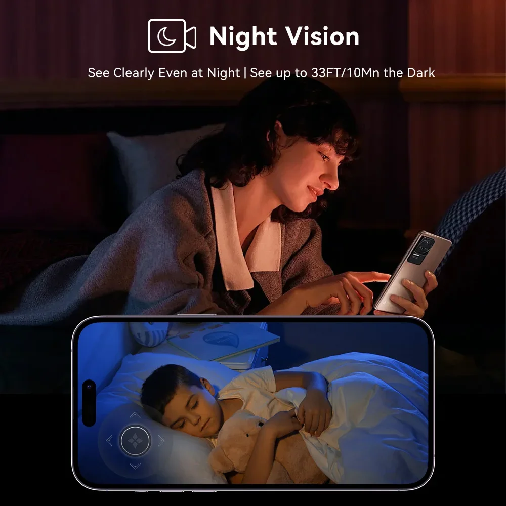 PEGATAH 8MP Home Security Camera Indoor, WiFi Pet Camera & Baby Monitor with Human Tracking, IR Night Vision, O-Kam Pro App