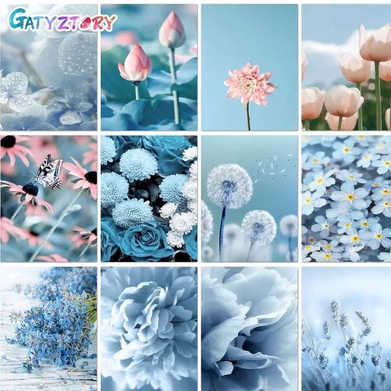 

GATYZTORY 60x75cm Painting By Numbers Handpainted Number Painting Flower DIY Paint By Numbers Kit Adults Crafts Home Decor