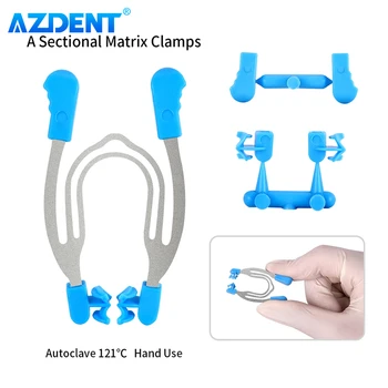 AZDENT 치과 매트릭스 단면 윤곽 금속 스프링 클립 링 치과 도구 실험실 장비 Autoclavable