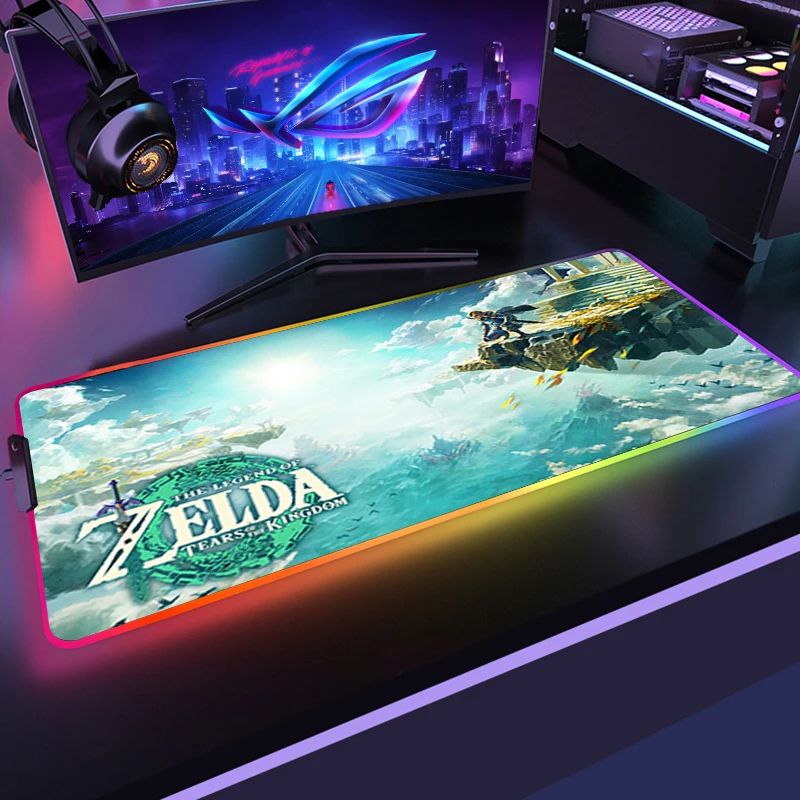 

Anime Zeldas of Legends Mouse Pad XXL Keyboard Computer Table Deskpad Mousepad RGB Laptop Mat Desk Carpet Pc Gamer Accessories