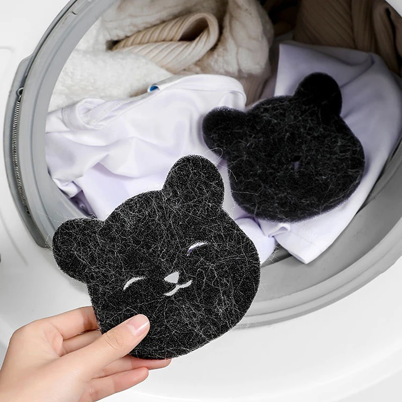 Bear Shape Pet removedor de cabelo, lavandaria bola, máquina de lavar roupa, Lint Catcher, reutilizáveis, roupas, sofá, gato, cão, esponja de limpeza, 2 em 1