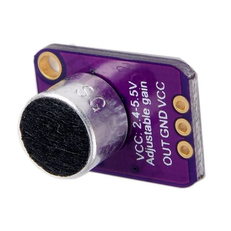 Sensor amplificador de microfone de eletreto AS62 5X GY-MAX4466 com ganho ajustável