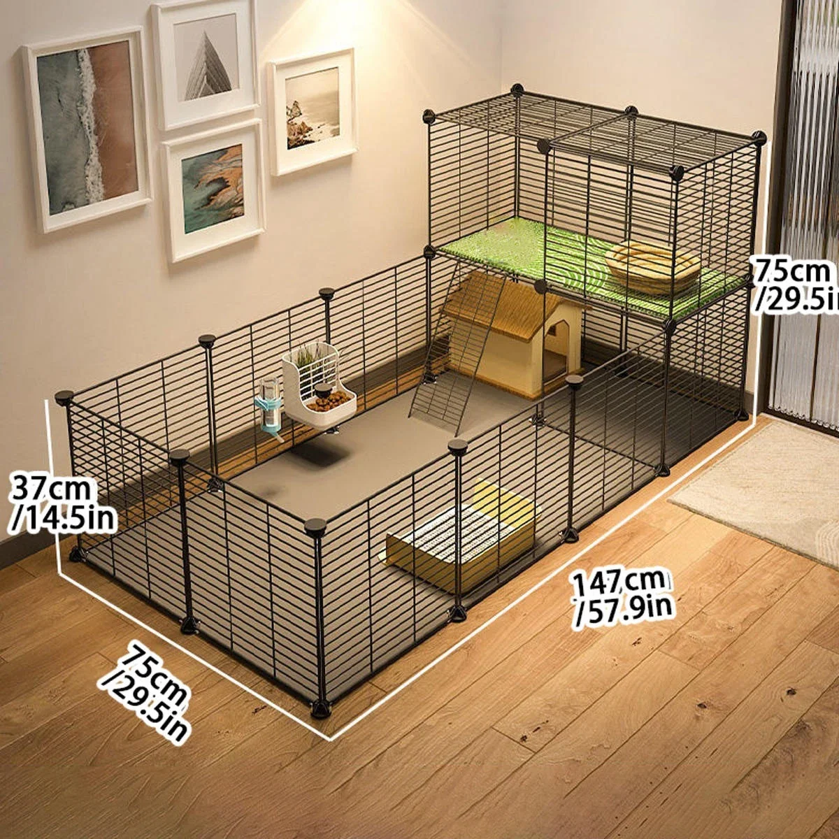 Guinea Pig Pet Enclosure for Home Use, Landscaping Rabbit Supplies, Cage, Large, Extra-Large, Cheap House, Small Villa