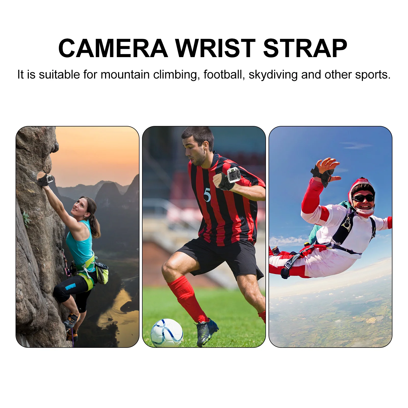 Supporto per cinturino da polso per action camera, fascia da braccio in nylon, supporto per cellulare con montaggio a mano rotante