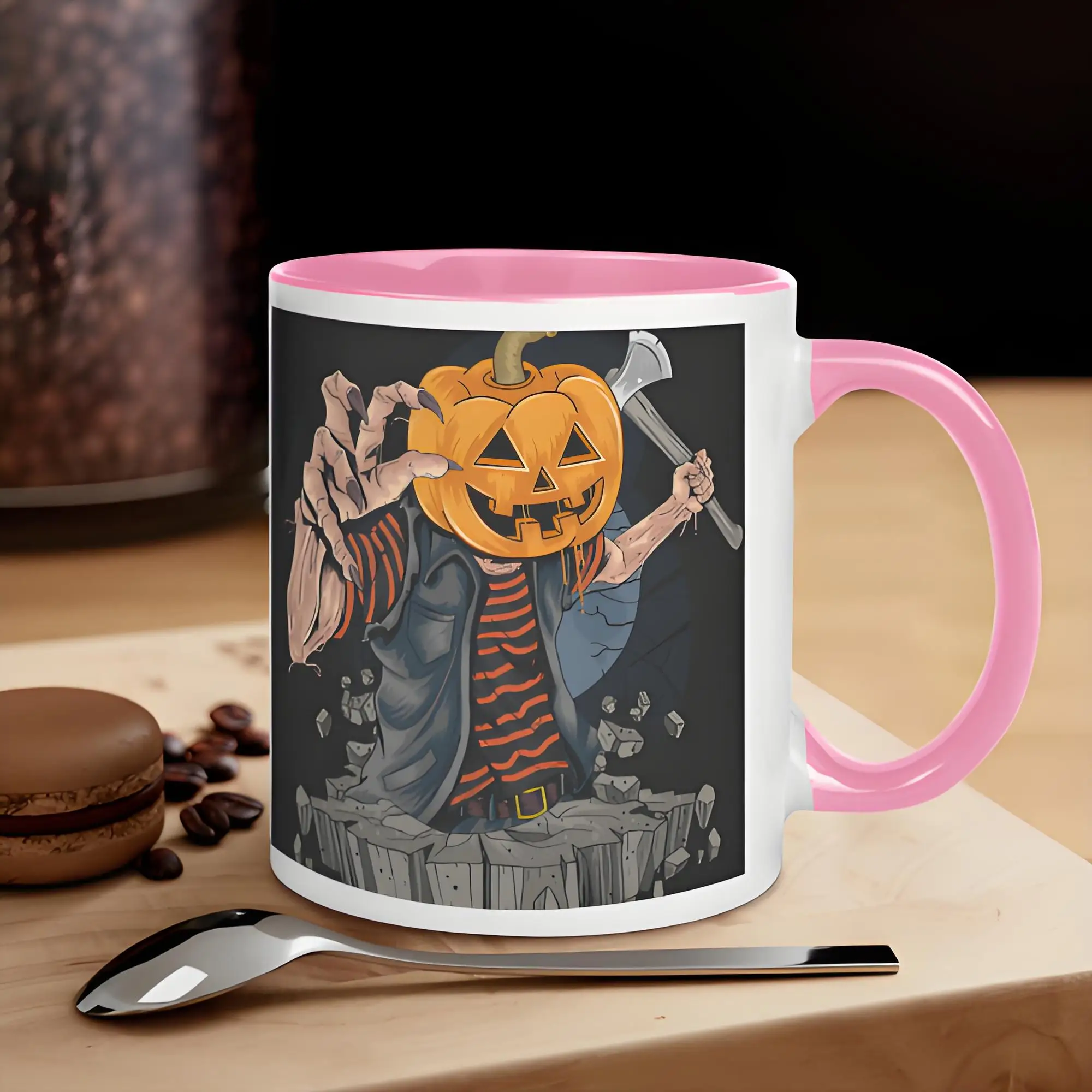 

Creative coffee cups, ceramic drinkware, pumpkin ghost claw pattern, Halloween gifts, suitable for giving to friends and family