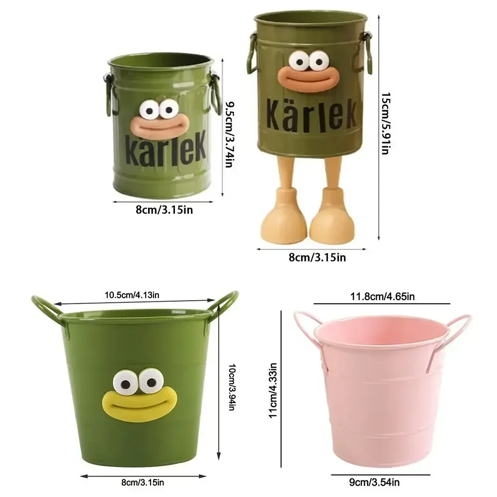 جديد كبير الفم حامل القلم الرصاص DIY سعة كبيرة سطح المكتب دلاء التخزين مقلمة كرتونية مستديرة الطلاب القرطاسية