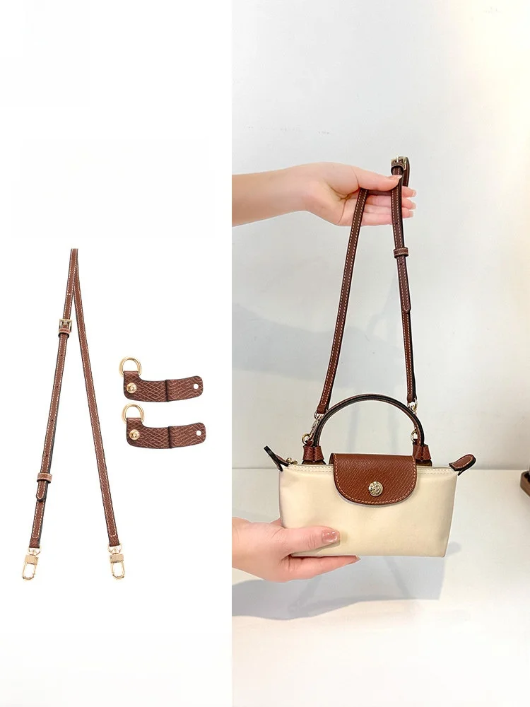 白い餃子バッグ-ショルダーストラップ-手作り-部屋に適した-龍翔革製クロスボディバッグ-アクセサリー-長さ調節可能-高品質の職人技
