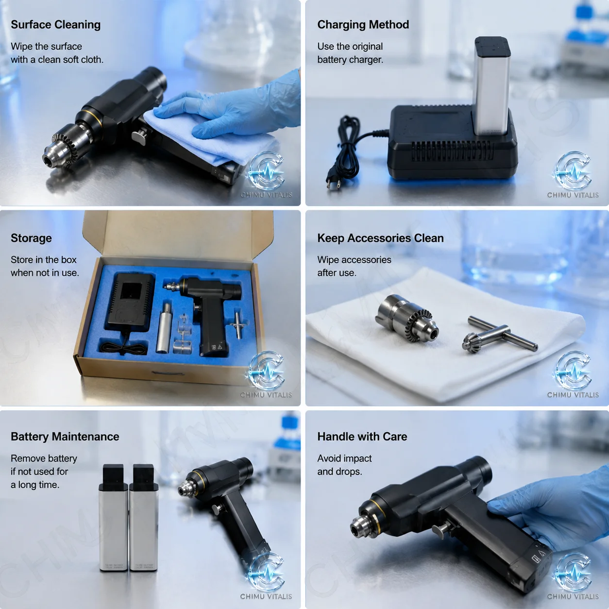 【CHIMU VITALIS】Dual-Function Cannulated Electric Drill, Precision Technical Power Tool