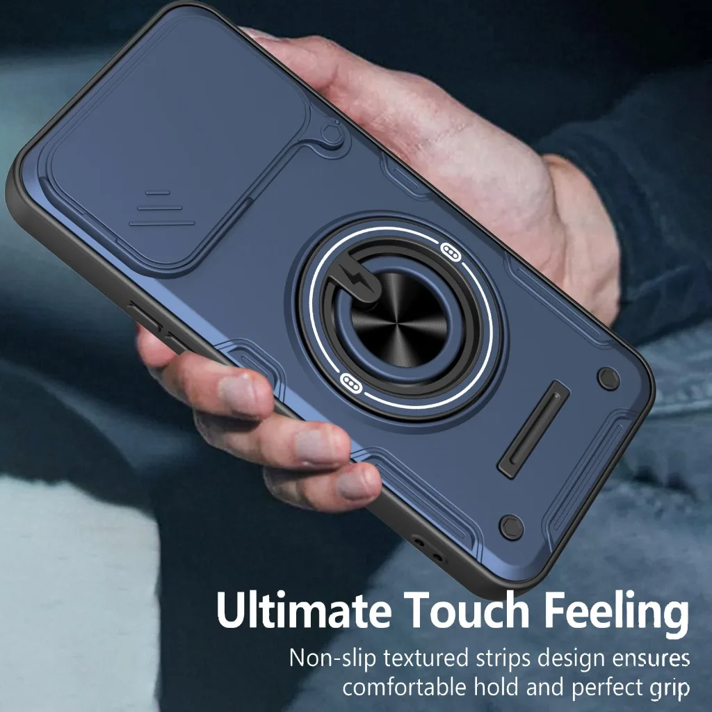 Slide Camera Lens Protector 360° Ring Holder Stand Armor Phone Case For Honor 400 Smart 500 Pro Magic7 Magic8 Lite X8C X9C X9D view 5