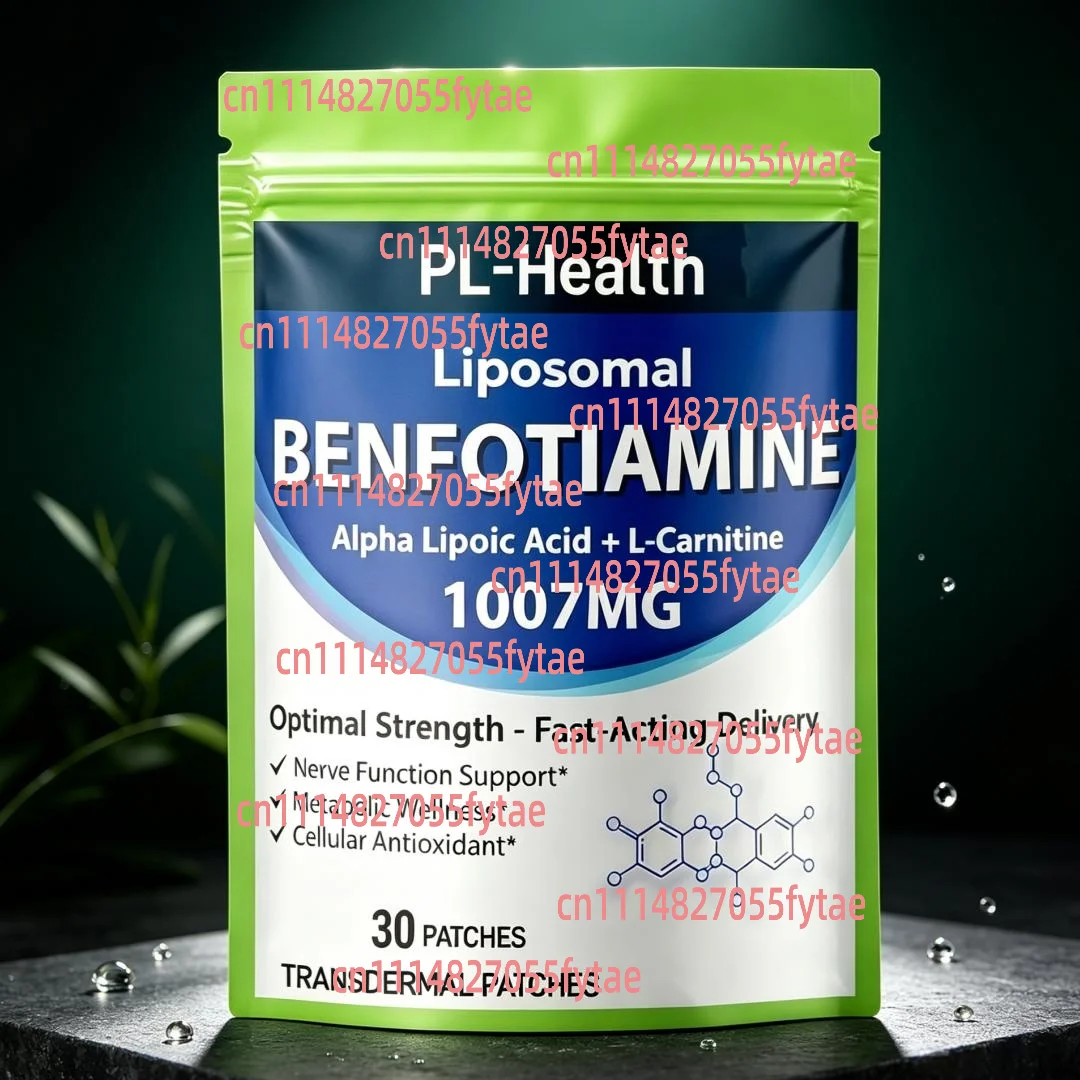 30 Patches Benfotiamine Transdermal Patches with ALA & L-Carnitine Supports Nerve & Metabolic Health