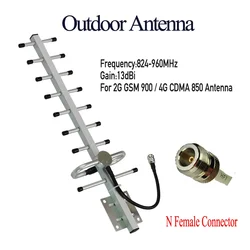 ZQTMAX 13dbi yagi antenna for 824-960mhz Cell phone signal booster 900 GSM 850 CDMA 2G 4G Repeater outdoor yagi angenna