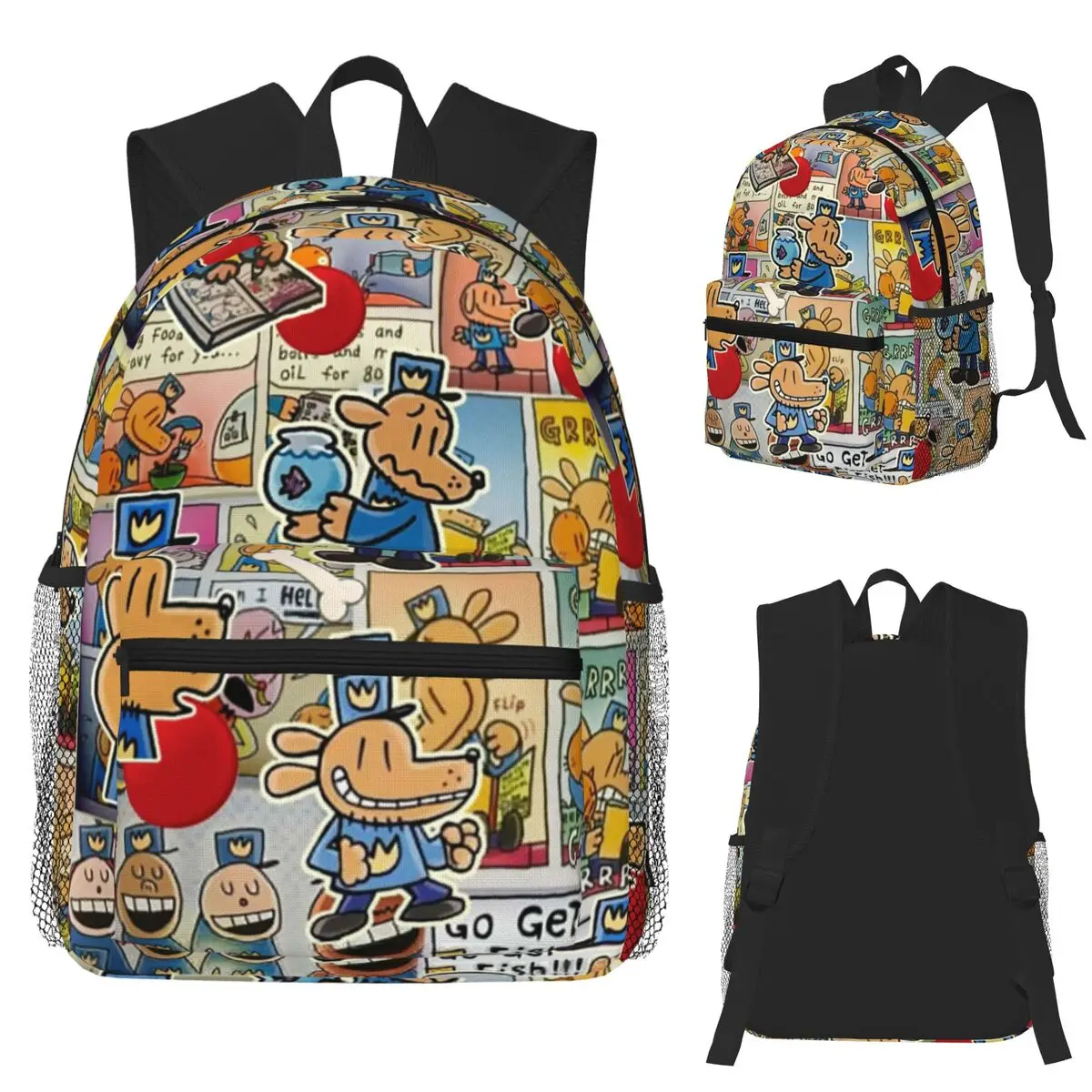 

Dog Man Anime Cartoon Student Backpack School Bag Hiking Travel Daypack for Boys Girls Fashion Bookbag Shoulder Bags