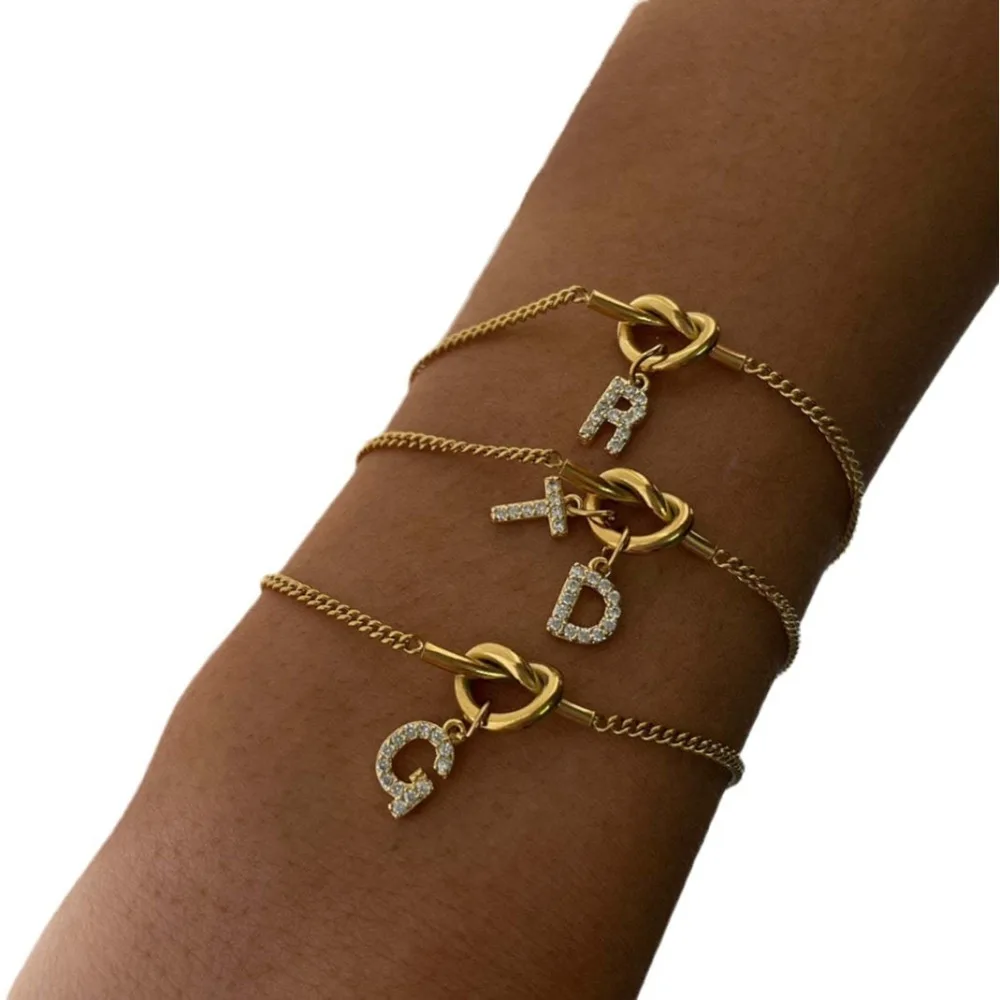 Gold Plated Full Zircon Alphabet Letter Charms, A-Z Crystal Initial Pendant DIY Jewelry Making Necklace Bracelet Accessories