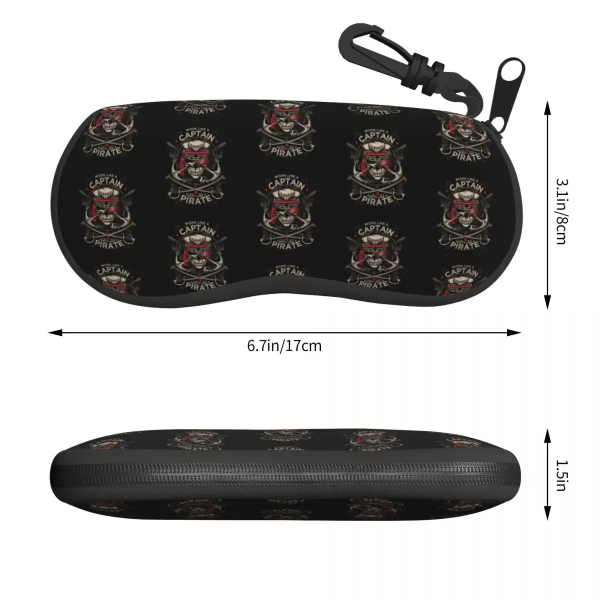 Work Like A Captain Party Like A Eyeglass Glasses Case Men Women Soft Nautical Skull Sailor Sunglasses Protective Box