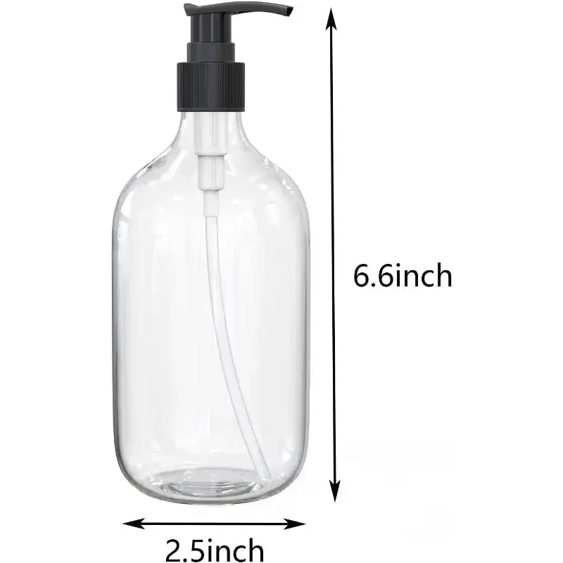 10 Ounce Clear Plastic Pump Bottle Dispenser Refillable Empty Bottle Container with Pump Essential Oil Soap Lotion Shampoo 2 Pcs