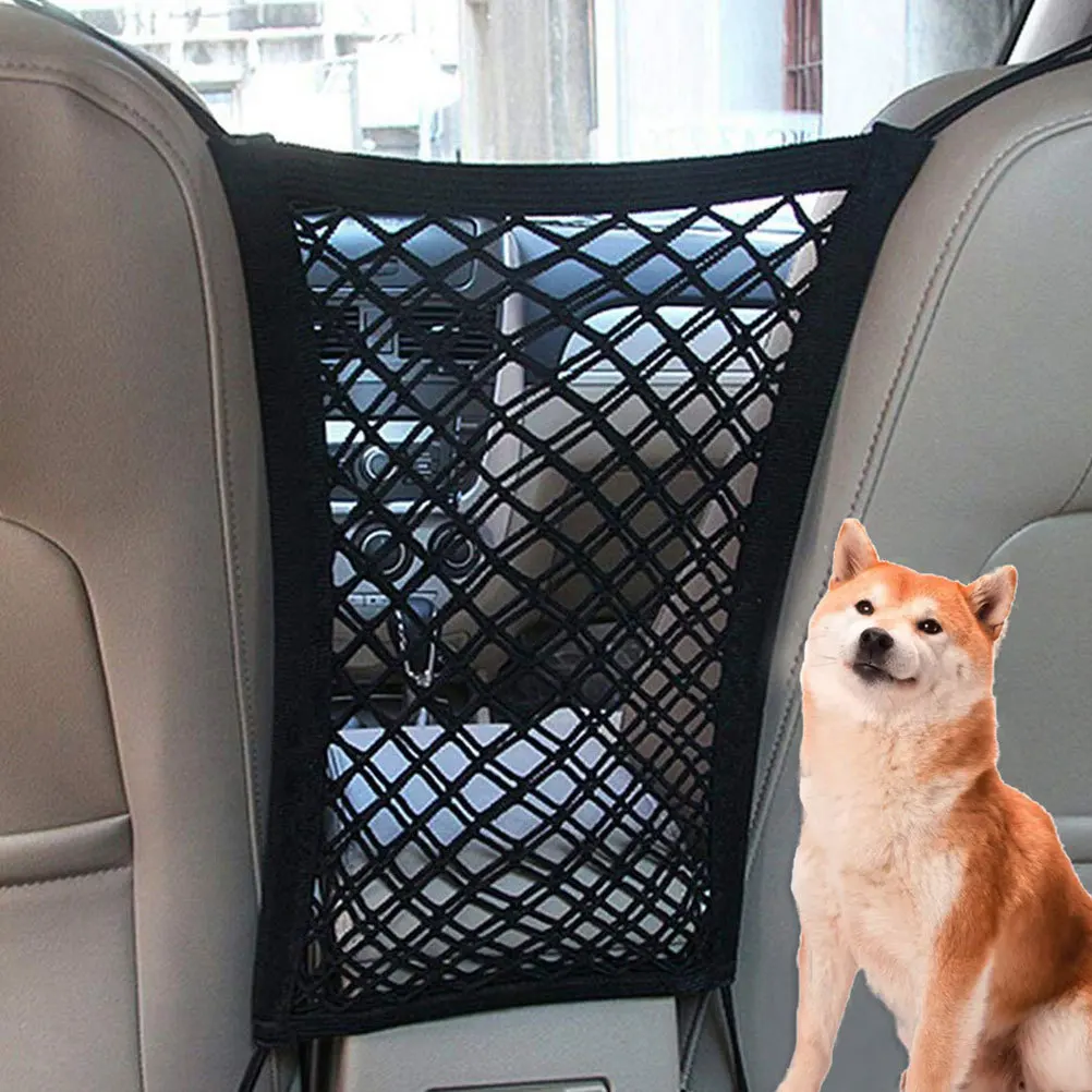 

Backseat Pet Vehicular Isolation Net Black Oxford Durable Portable Car Dog Backseat Barrier Vehicle Dog Fence Car Pet Safety Net