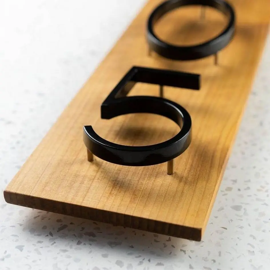 125mm House Numbers Letters Floating Metal Outdoor Address Sign Plate For Yard Door Number Doorplates Modern Mailbox Signs 0-9