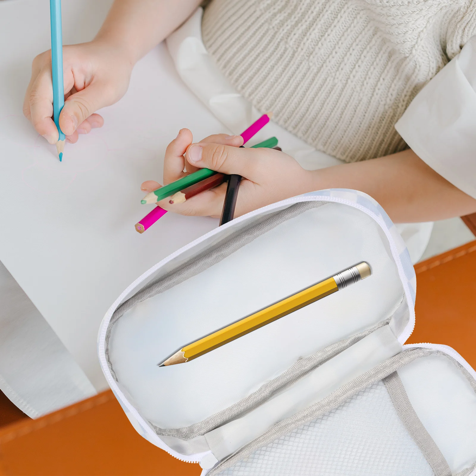 Convenient Pencil Bag Large Stationery Organizer Adorable Holder for Pens Coins Rulers Glue Graduation Gift Students