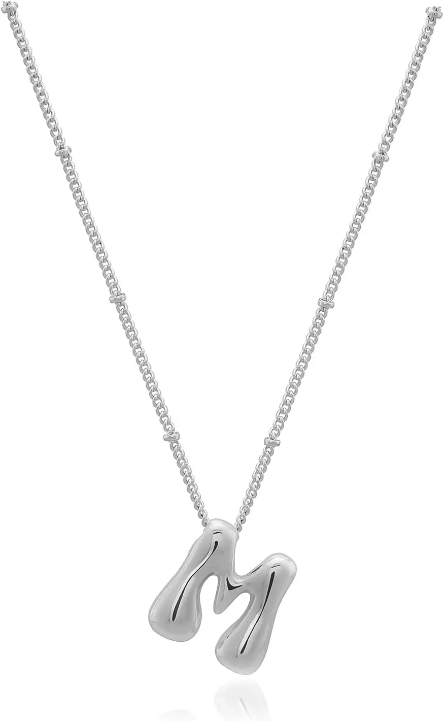 

Ожерелье Bheop Bubble Gold Silver Letter для женщин, изящное, с позолотой 14K, с подвеской в виде буквы-шара, милый массивный кулон