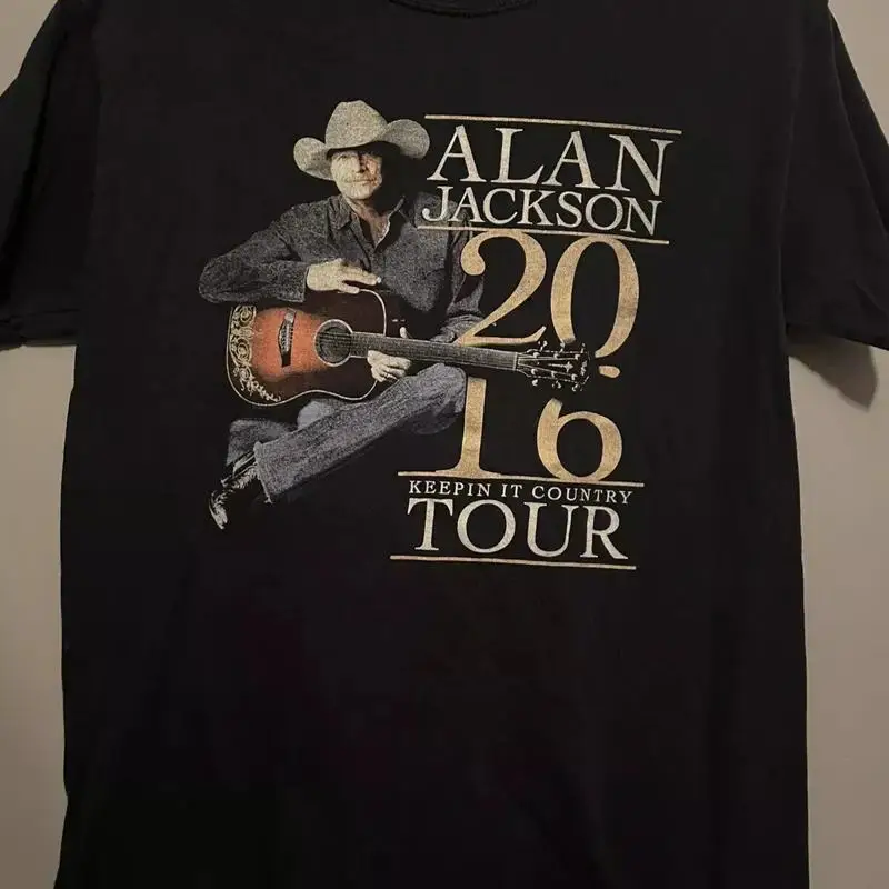 

Черная двусторонняя футболка Alan Jackson Medium Tour