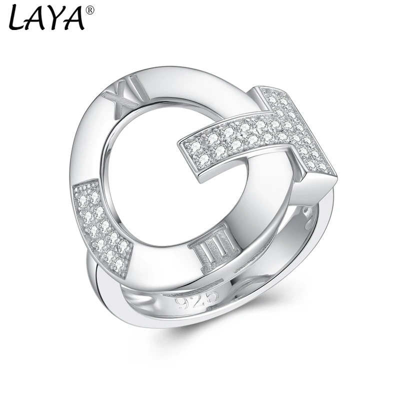 

LAYA Finger Band Ring For Women 925 Sterling Silver High Quality Zircon Personalized Design Neutral Fashion Jewelry 2024 Trend