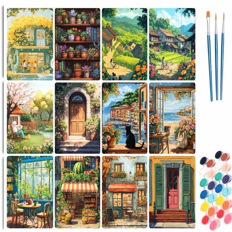 Painting By Numbers for Adults Landscape Diy Gift Wall Art Picture on Numbers for Home Decors Artwork