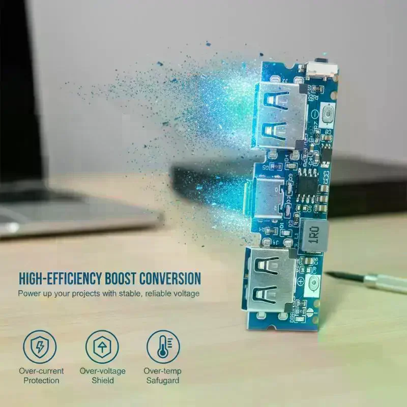 Lithium Battery Charger Board LED Dual USB 5V 2.4A Micro/Type-C USB Mobile Power Bank 18650 Charging Module Circuit Protection