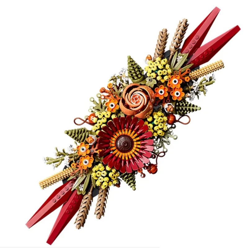 Bloques de construcción de flores secas eternas, compatibles con el hogar, decoración de pared, juego de manualidades, juguetes para adultos, regalos de cumpleaños para niñas, 10314