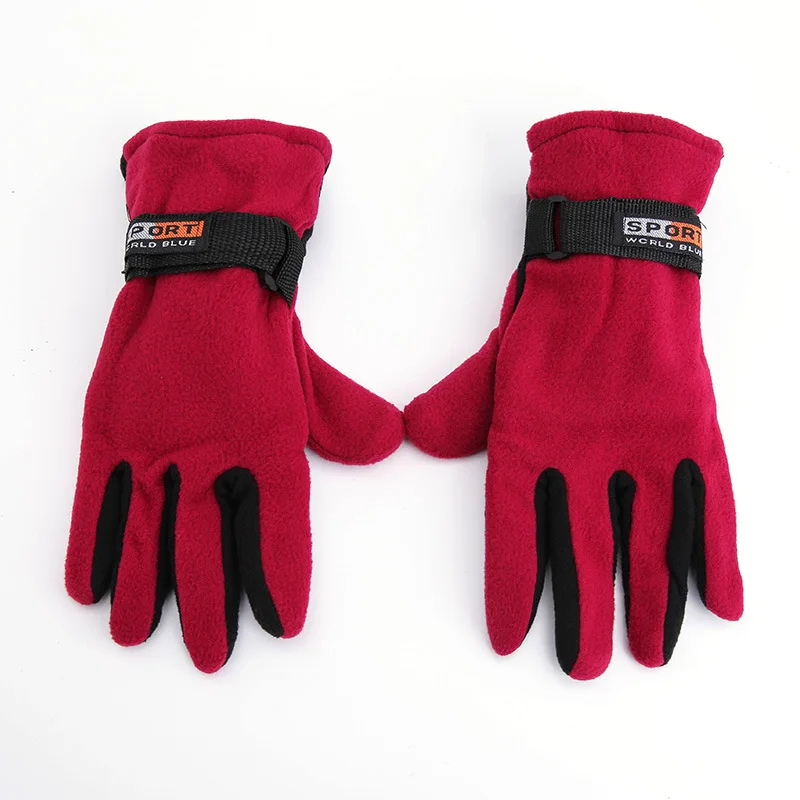 Fleece Insulated Gloves Men's/Women's Winter Warm Gloves Split Finger Solid Gloves Strap Gloves Winter Gloves Men