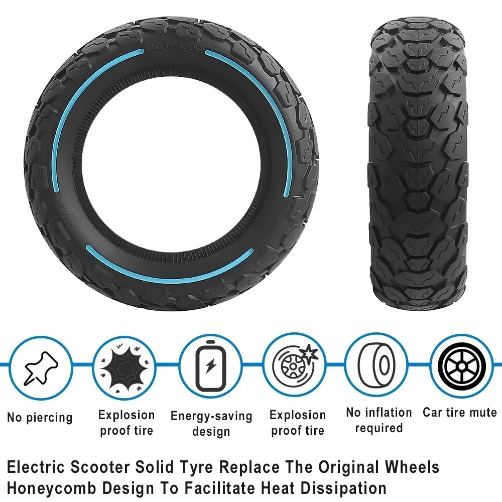 255*80 80/65-6 Vollreifen für ZERO10X /Kugoo M4 G1 Dualtron Elektroroller Rad Waben 10X3,0 Gummi Vollreifen – Detail 2