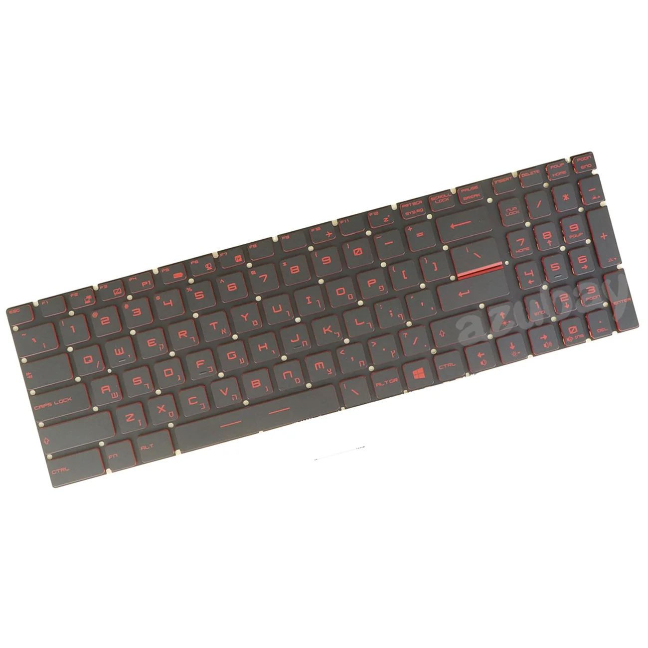 Hebrew Red Backlit Laptop Keyboard For MSI GL62M 7RDX, GL62M 7REX, GL72 7REX, GL72M 7RDX, GL72M 7REX, Alpha 15 A3DC A3DD A4DE