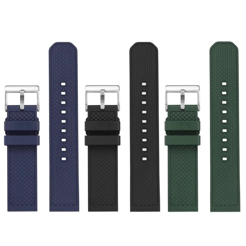 For IWC Pilot Portugal 7 Timing Portofino Series Quick Release Soft Fluoro Rubber Watch Strap 20mm 22mm  Wristband Blue Green