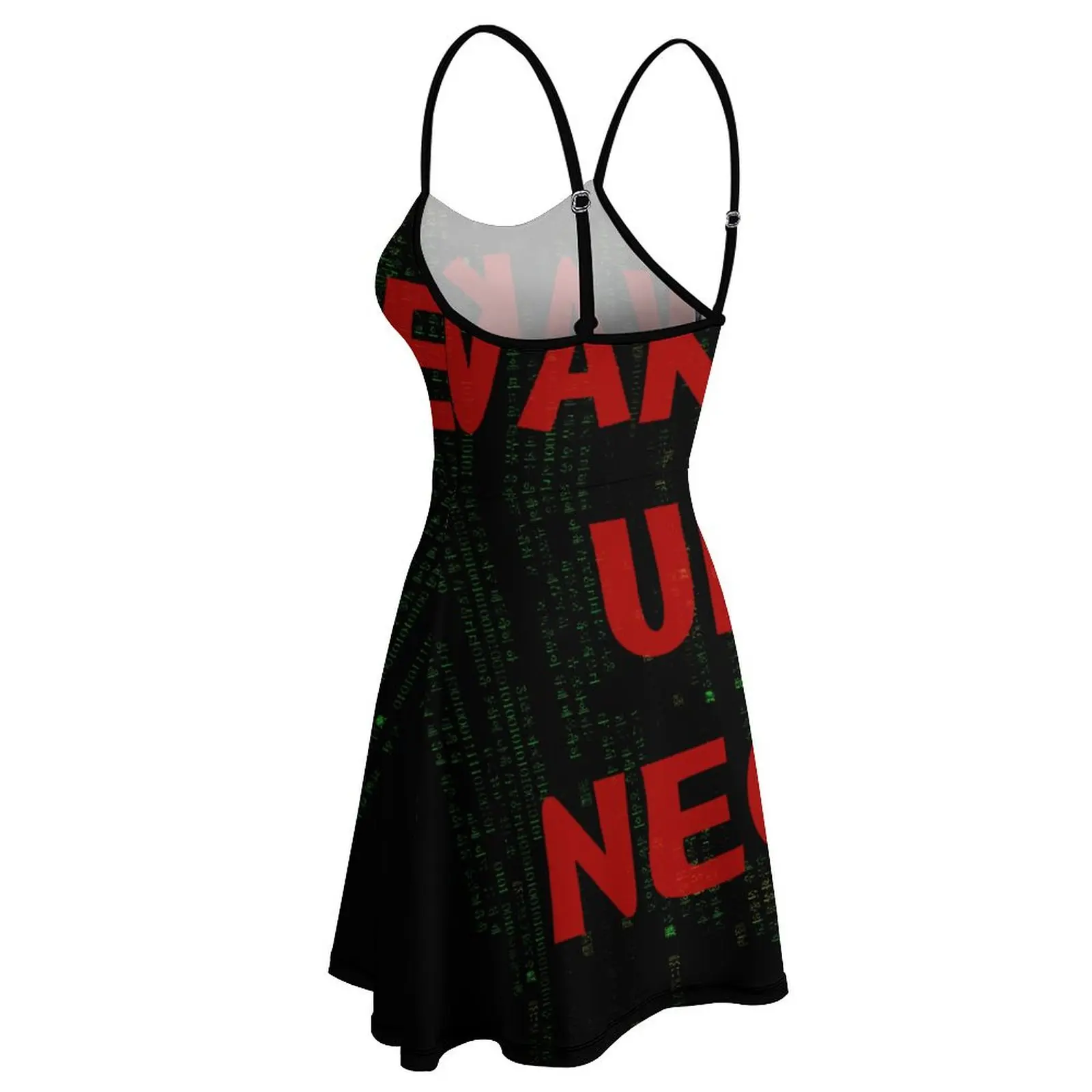 QWERTY MATRIX WAKE UP NEO VERTICAL Cla Women's Sling Dress Top Quality Exotic  Woman's Gown Humor Graphic Cocktails Dresses