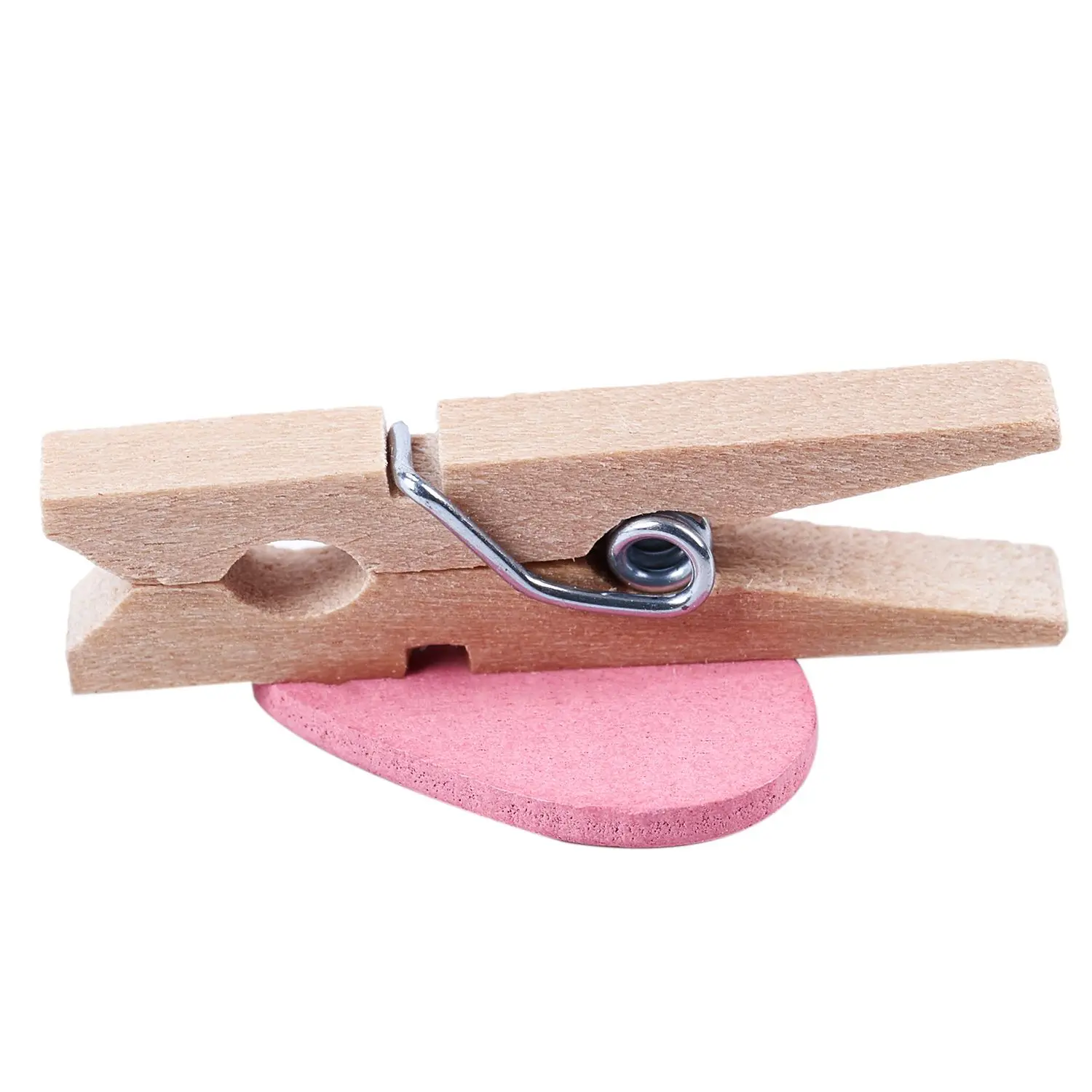 Mini Love Heart Shape Wooden Clips Message Photo Holder Album Card Paper Pegs Decor Photography - Pink 20 Pcs