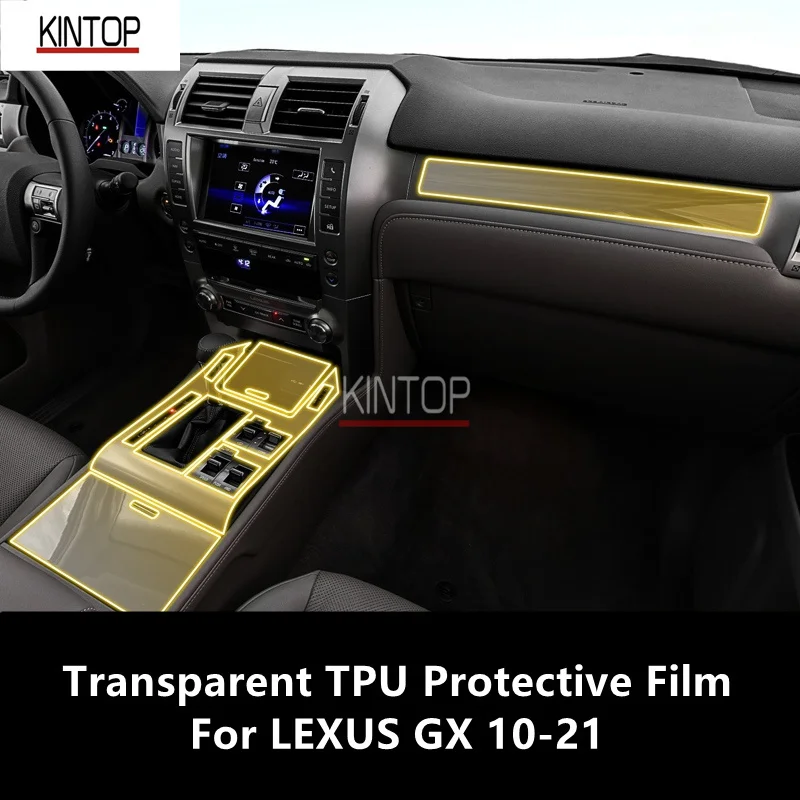 

For LEXUS GX 10-21 Car Interior Center Console Transparent TPU Protective Film Anti-scratch Repair Film Accessories Refit