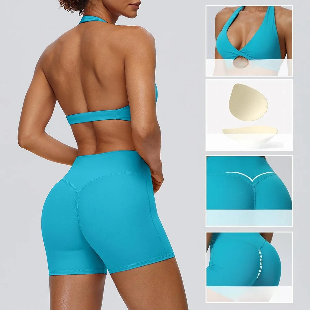 Summer 2PCS Yoga Suit Sports Set Women Quick-Dry Gym Set Women Tracksuit Running Workout Yoga Clothing Sports Bra