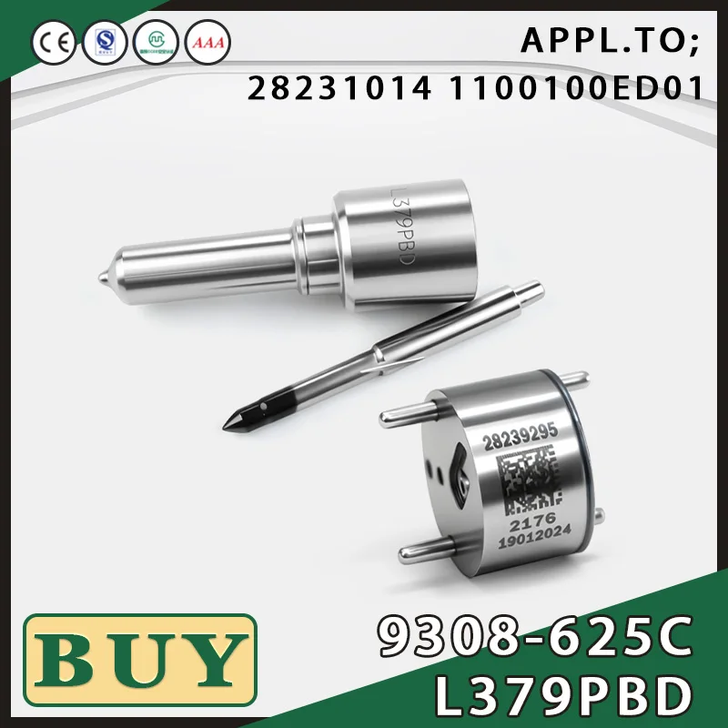 9308-625C Control Valve + L379PBD Fuel Nozzle Combination Kit Suitable For Delphi Fuel Injector 28231014 1100100ED01 XG3024