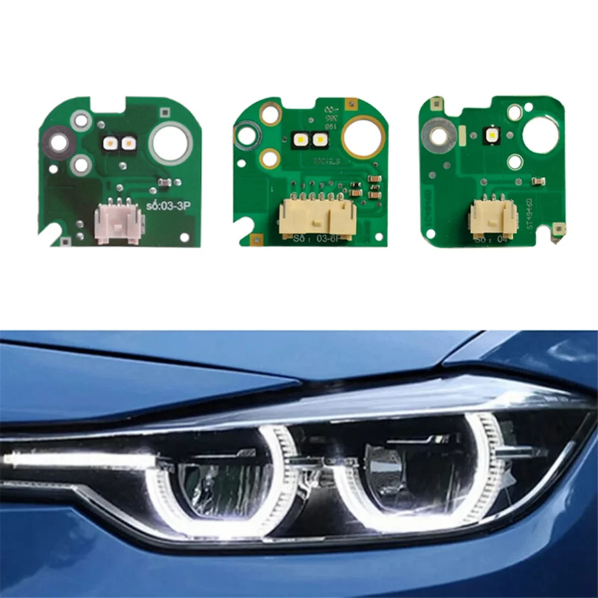 LED Headlight Daytime Running Light DRL Module for BMW F30, F35 330i, 340i 2016-2019, White DRL Chip -T45C