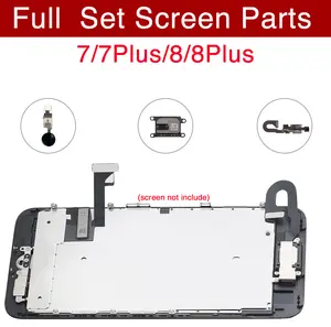 Bilashmart Set Screen Lcd Part Replacement iPhone 7 8 Plus Front Camera Home Button Flex Cable Ear Speaker With All Screw