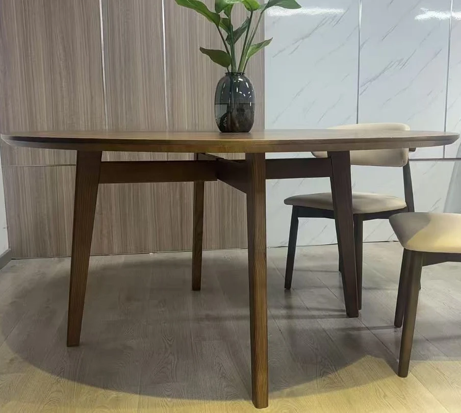 

*Modern Nordic Design Luxury Dining Table Waterproof Rock Board Round for Hotel Use Stable Assembled Furniture