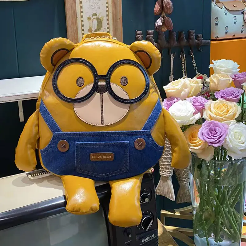 

Cream Bear New Original Genuine Women's Bag Fashion Small Backpacks Cartoon Cute Doll Large Capacity School Bag Backpack