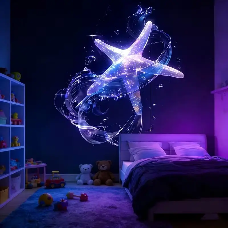 LED USB Projection Night Light 6 Patterns: Whale Butterfly Jellyfish Starfish for Room/Ceiling/Window/Wall Decor Perfect Gift