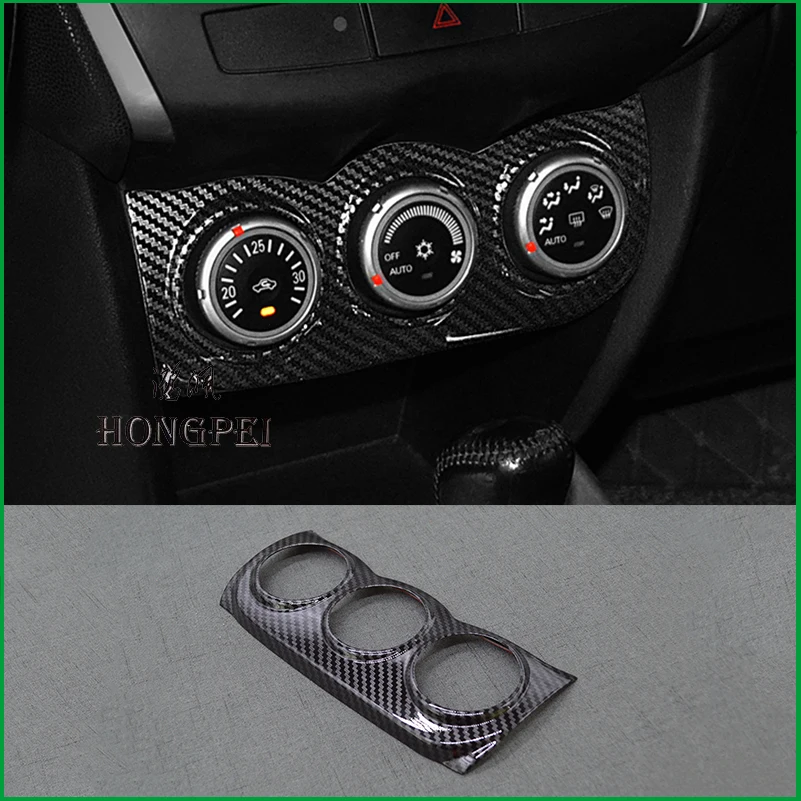Car Styling For Mitsubishi ASX 2011-2017 AC Air Conditioner Control Switch Panel Cover Sticker Trim Auto Parts Accessories