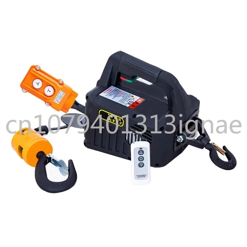 500kg remote control crane hoist, steel wire rope electric household small crane hoist