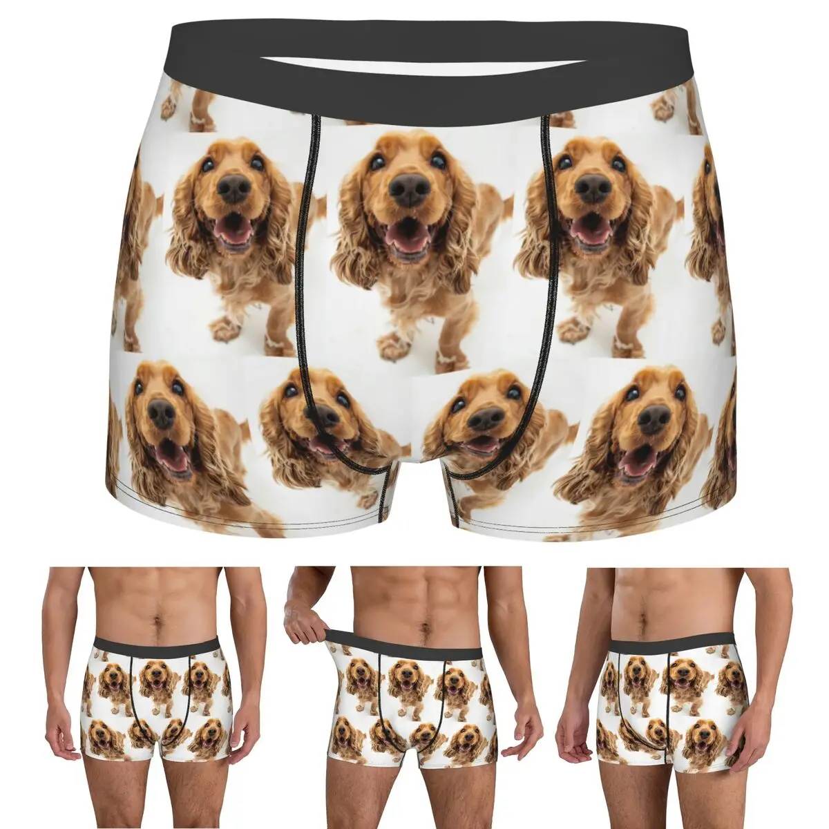 Boxer Underpants Shorts Tail Wagging Wisdom Nurturing Your Cocker Spaniel Spirit Panties Male Soft Underwear for Homme Man Gift