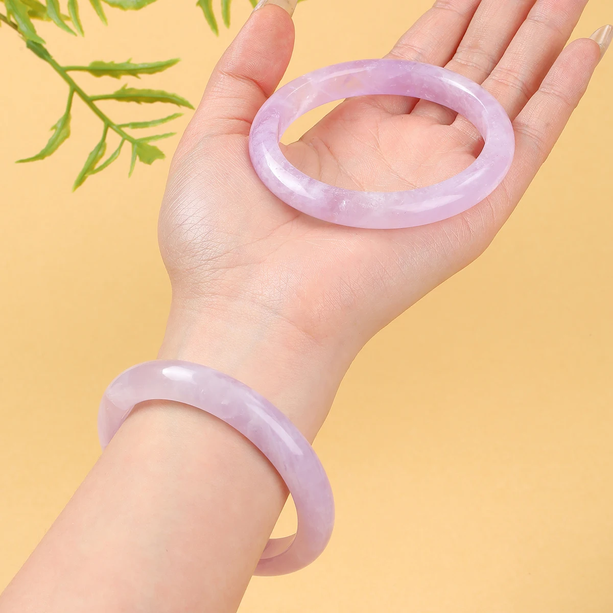 Natürliches Lavendel-Amethyst-Armband Eisig Transparenter Lila Armreif für Frauen Eleganter Kristallschmuck Geschenk – Detail 7